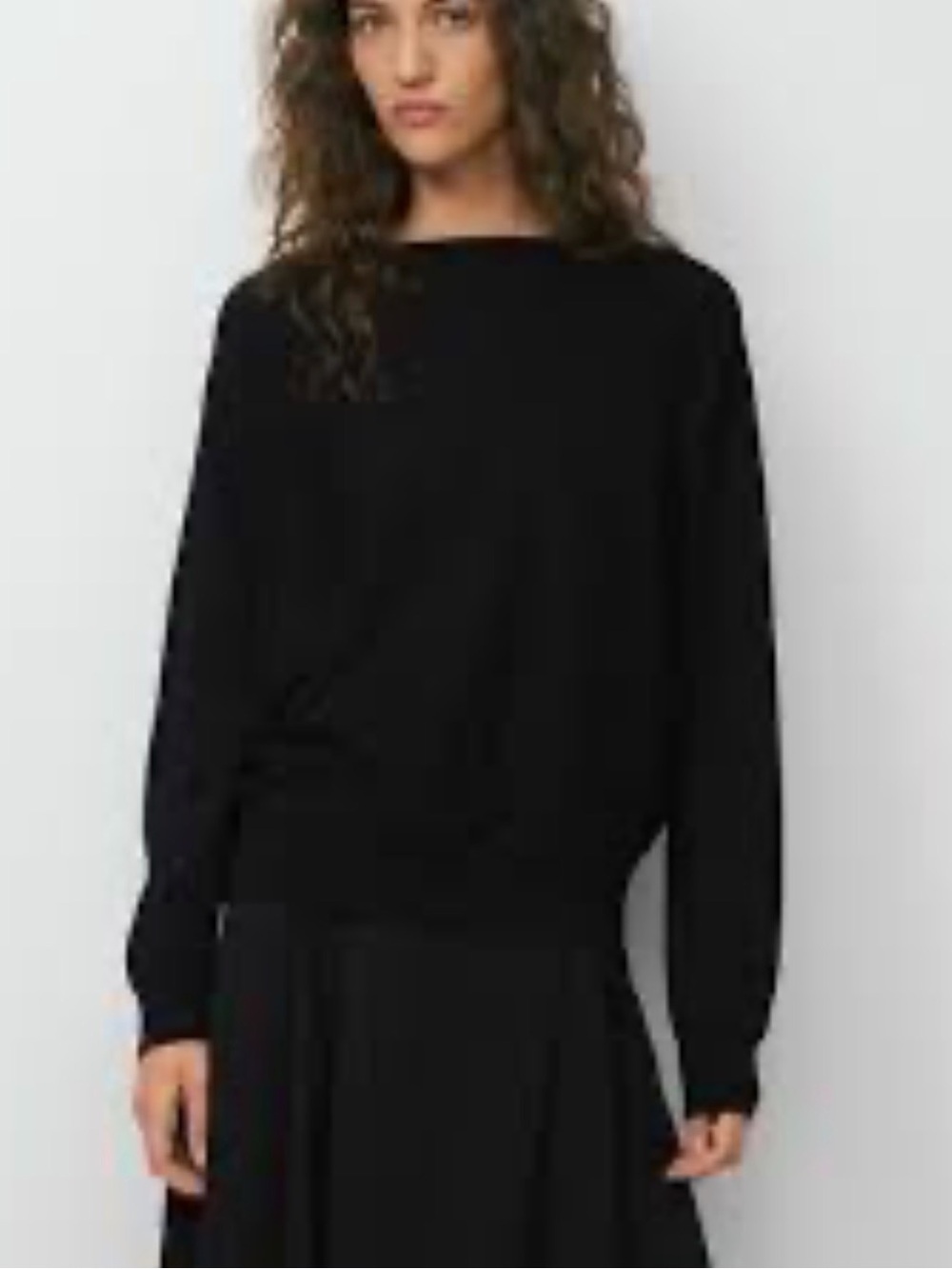 Babaton Aritzia Inspiration Sweater Black NWT Open Boatneck Size L Long Sleeve